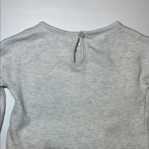 BCBG Girls French Terry Ruffle Top Size 18 Months Cream/Grey - Picture 6 of 9